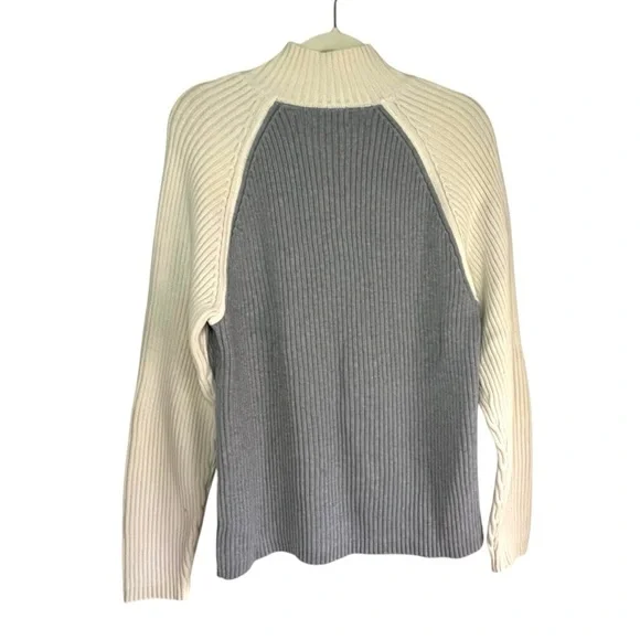 Vintage Ralph Lauren 100% Cotton Quarter Zip Pull Over Rib Knit Sweater Size L - Picture 9 of 13